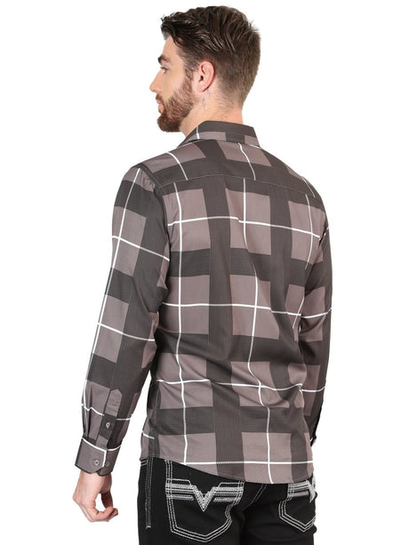 Men's Gray Printed Long Sleeve Western Shirt 'El Señor de los Cielos' 44602 - BELLEZA'S - Men's Gray Printed Long Sleeve Western Shirt 'El Señor de los Cielos' 44602 - Men's Shirt - 04460201