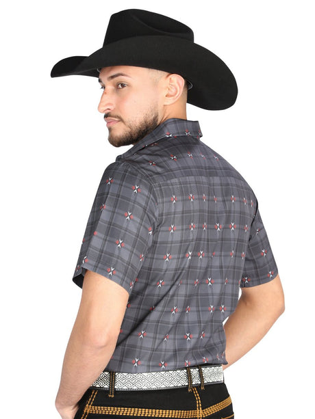 Men's Gray/Brown Printed Long Sleeve Western Shirt 'El Señor de los Cielos' 44708 - BELLEZA'S - Men's Gray/Brown Printed Long Sleeve Western Shirt 'El Señor de los Cielos' 44708 - Men's Shirt - 04470801