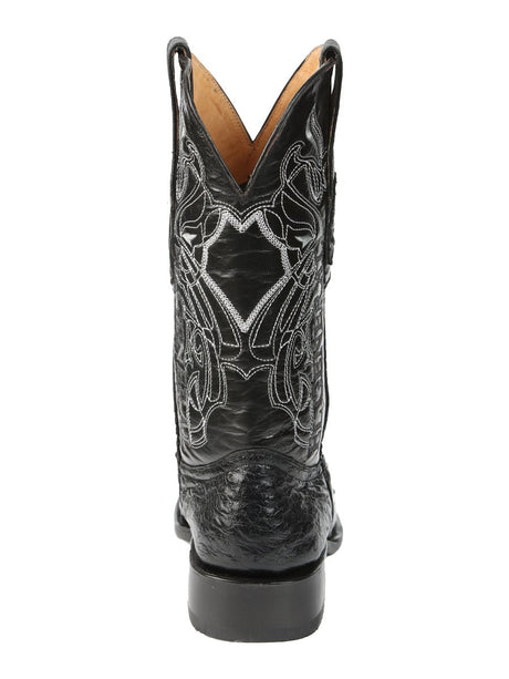 Men's Leather Full Quill Ostrich Exotic Cowboy Boots 'El General' Black 45515 - BELLEZA'S - Men's Leather Full Quill Ostrich Exotic Cowboy Boots 'El General' Black 45515 - Men's Boot - 04551501