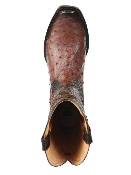Men's Leather Full Quill Ostrich Exotic Cowboy Boots 'El General' Brown 45516 - BELLEZA'S - Men's Leather Full Quill Ostrich Exotic Cowboy Boots 'El General' Brown 45516 - Men's Boot - 04551601