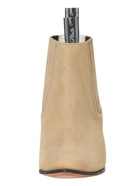 Men's Nubuck Leather Classic Charro Ankle Boots 'El Canelo' Atlas Sand 228 - BELLEZA'S - Men's Nubuck Leather Classic Charro Ankle Boots 'El Canelo' Atlas Sand 228 - Men's Ankle Boots - 00022801