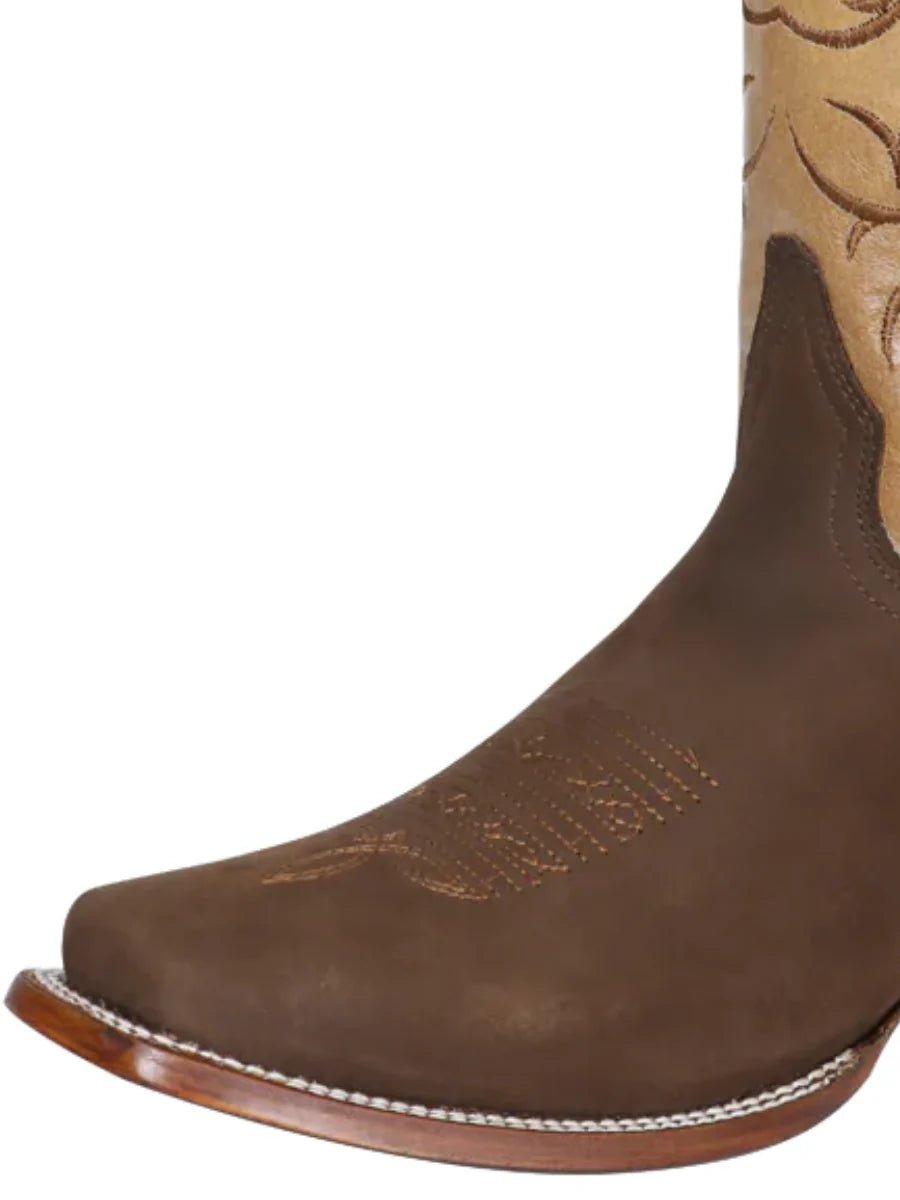 Men's Nubuck Leather Classic Western Cowboy Boots 'El Señor de los Cielos' 124071 - BELLEZA'S - Men's Nubuck Leather Classic Western Cowboy Boots 'El Señor de los Cielos' 124071 - Men's Boot - 12407101