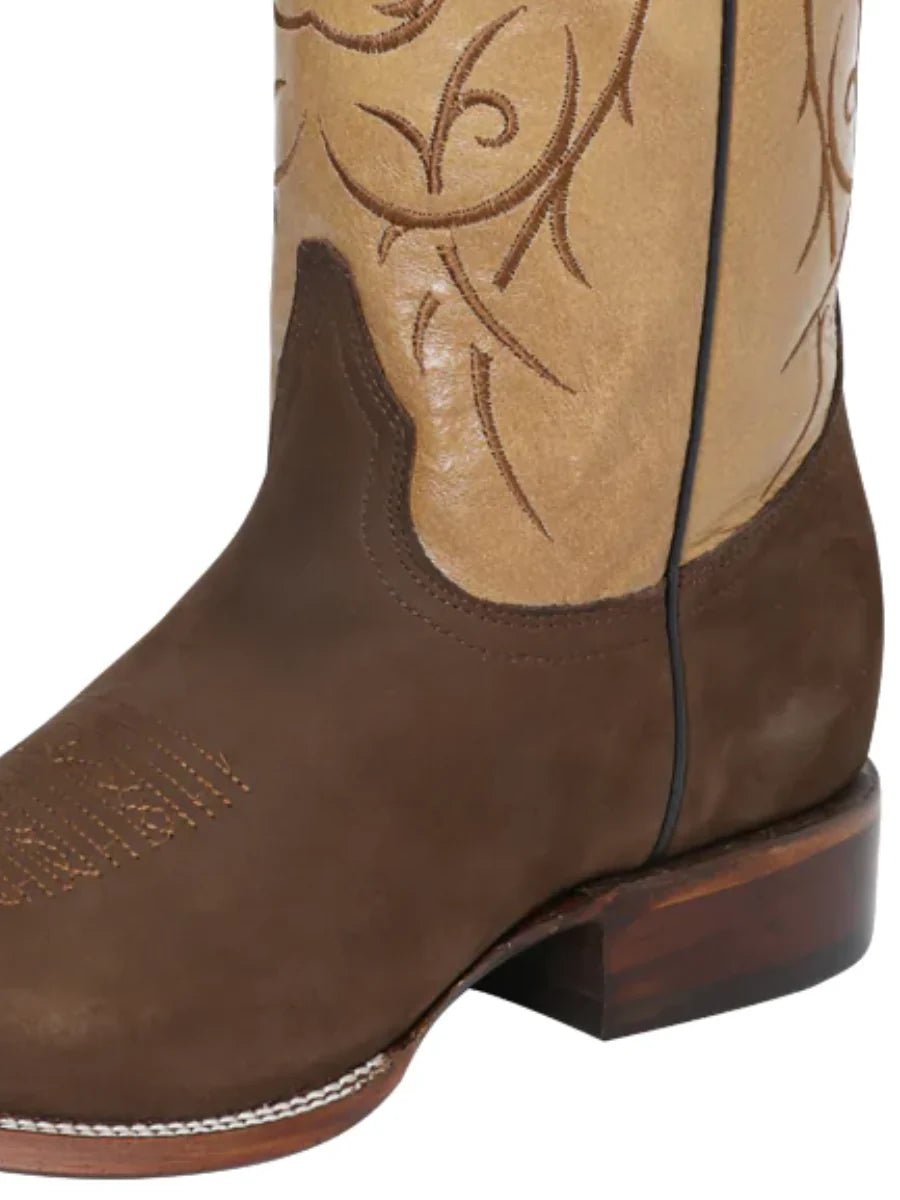 Men's Nubuck Leather Classic Western Cowboy Boots 'El Señor de los Cielos' 124071 - BELLEZA'S - Men's Nubuck Leather Classic Western Cowboy Boots 'El Señor de los Cielos' 124071 - Men's Boot - 12407101