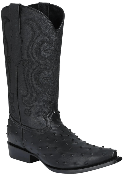 Men's Ostrich Print Imitation Cowboy Boots 'El Señor de los Cielos' Black 40848 - BELLEZA'S - Men's Ostrich Print Imitation Cowboy Boots 'El Señor de los Cielos' Black 40848 - Men's Boot - 40848 6