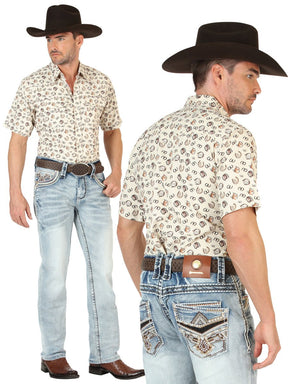 Men's Premium Denim Boot Cut Pants Medium Blue 'Centenario' 45533 - BELLEZA'S - Men's Premium Denim Boot Cut Pants Medium Blue 'Centenario' 45533 - Men's Pants - 04553301