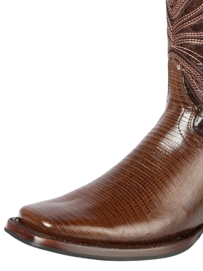 Men's Printed Lizard Western Rodeo Cowboy Boots 'El General' Brown Color 44674 - BELLEZA'S - Men's Printed Lizard Western Rodeo Cowboy Boots 'El General' Brown Color 44674 - Men's Boot - 04467401