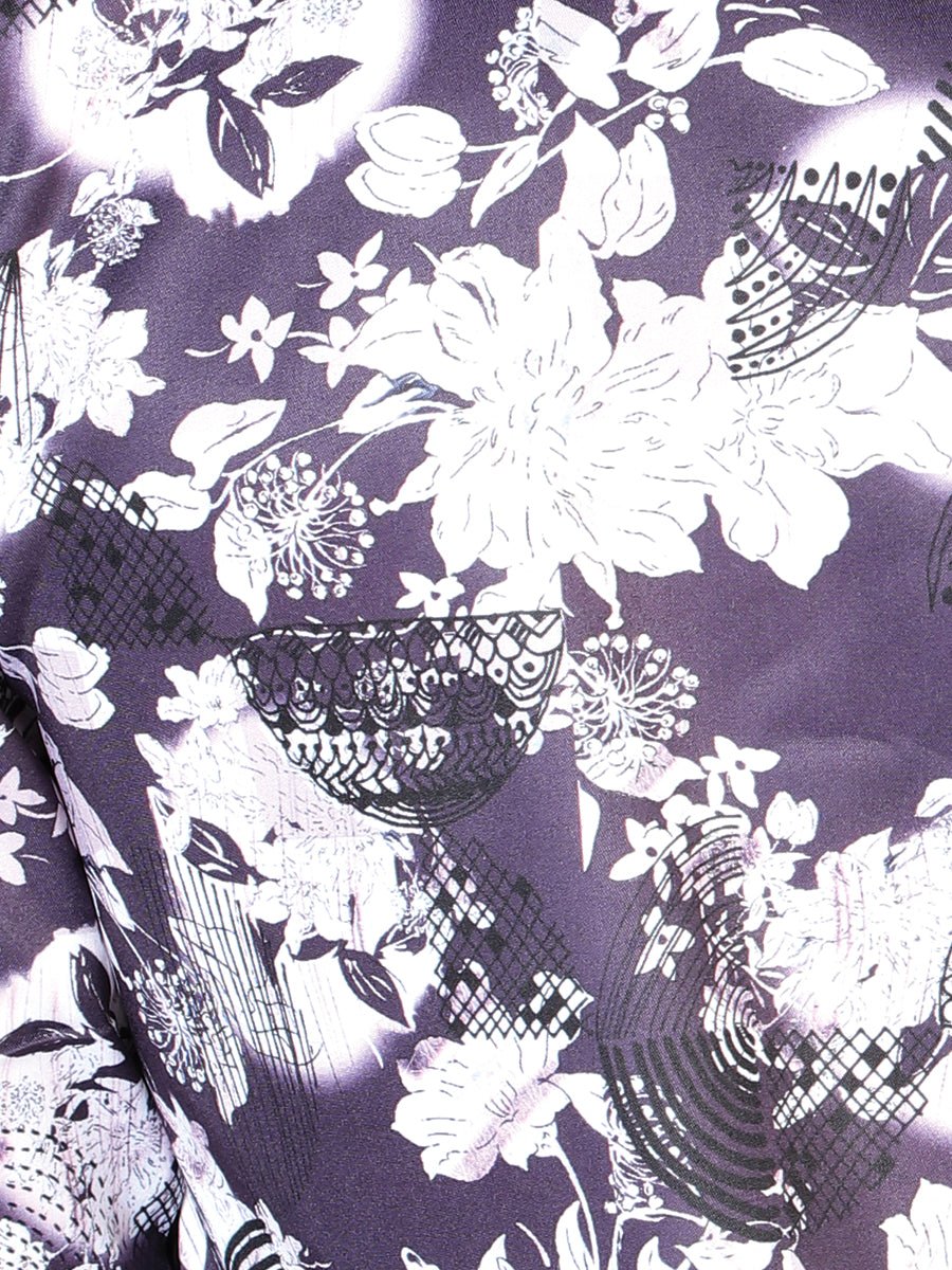 Men's Purple Flower Printed Long Sleeve Western Shirt 'El Señor de los Cielos' 43948 - BELLEZA'S - Men's Purple Flower Printed Long Sleeve Western Shirt 'El Señor de los Cielos' 43948 - Men's Shirt - 04394801