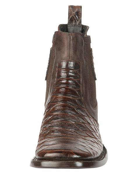 Men's Python Imitation Genuine Leather Sole Western Ankle Boots 'El General' 45094 - BELLEZA'S - Men's Python Imitation Genuine Leather Sole Western Ankle Boots 'El General' 45094 - Men's Ankle Boots - 04509401