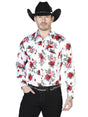 Men's Red Roses Printed Long Sleeve Western Shirt 'El Señor de los Cielos' 43935 - BELLEZA'S - Men's Red Roses Printed Long Sleeve Western Shirt 'El Señor de los Cielos' 43935 - Men's Shirt - 04393501