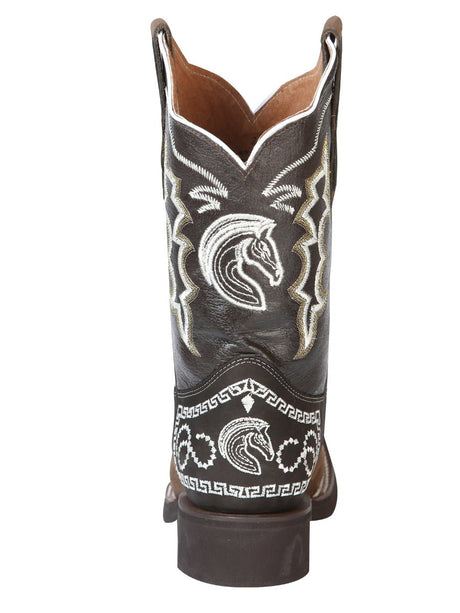 Men's Rodeo Leather Embroidered Saddle Western Cowboy Boots 'El General' 51117 - BELLEZA'S - Men's Rodeo Leather Embroidered Saddle Western Cowboy Boots 'El General' 51117 - Men's Boot - 05111701