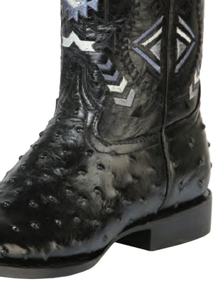 Men's Rodeo Ostrich Print Cow Leather Western Cowboy Boots 'El General' 51240 - BELLEZA'S - Men's Rodeo Ostrich Print Cow Leather Western Cowboy Boots 'El General' 51240 - Men's Boot - 05124001