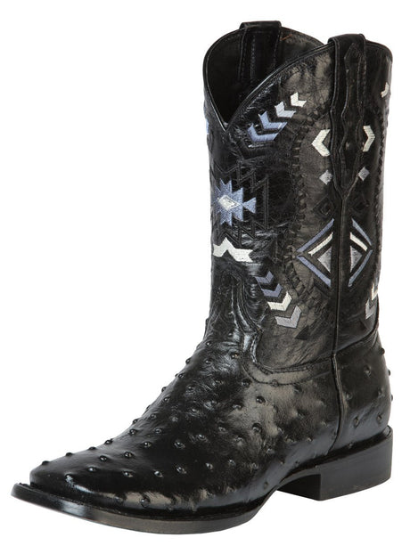 Men's Rodeo Ostrich Print Cow Leather Western Cowboy Boots 'El General' 51240 - BELLEZA'S - Men's Rodeo Ostrich Print Cow Leather Western Cowboy Boots 'El General' 51240 - Men's Boot - 05124001