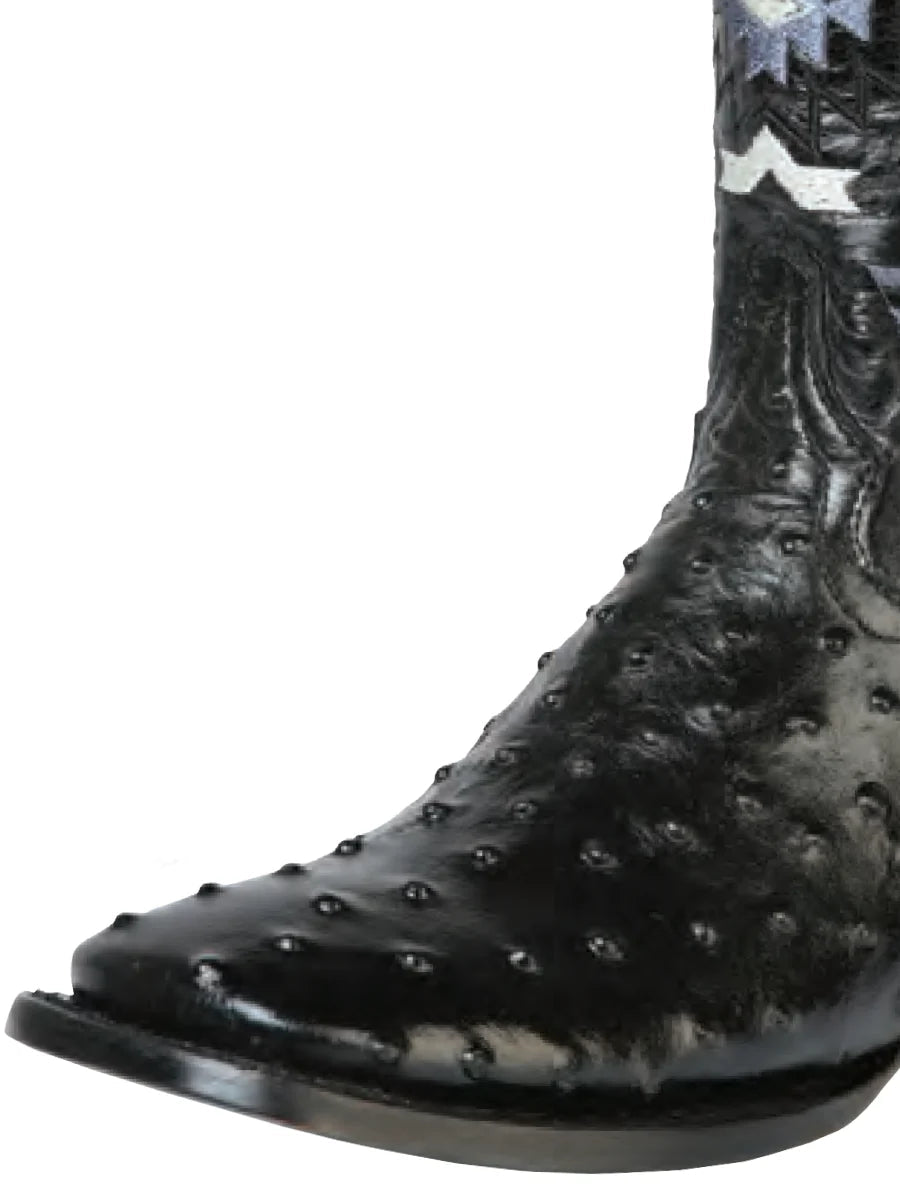 Men's Rodeo Ostrich Print Cow Leather Western Cowboy Boots 'El General' 51240 - BELLEZA'S - Men's Rodeo Ostrich Print Cow Leather Western Cowboy Boots 'El General' 51240 - Men's Boot - 05124001