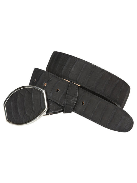 Men’s Western Belt El General Imitation Python - Black 45569 - BELLEZA'S - Men’s Western Belt El General Imitation Python - Black 45569 - CABALLERO - 04556901