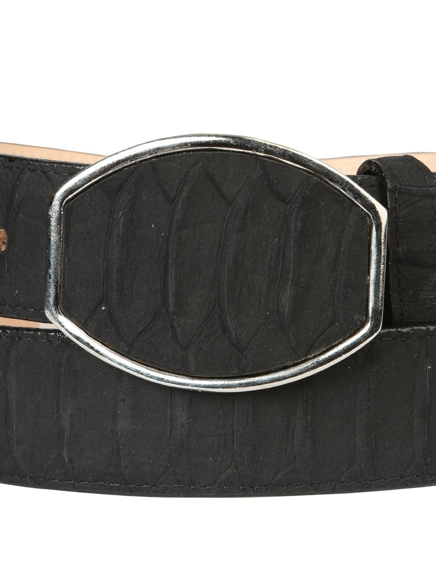 Men’s Western Belt El General Imitation Python - Black 45569 - BELLEZA'S - Men’s Western Belt El General Imitation Python - Black 45569 - CABALLERO - 04556901