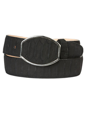 Men’s Western Belt El General Imitation Python - Black 45569 - BELLEZA'S - Men’s Western Belt El General Imitation Python - Black 45569 - CABALLERO - 04556901