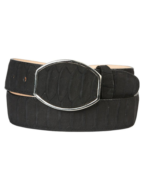Men’s Western Belt El General Imitation Python - Black 45569 - BELLEZA'S - Men’s Western Belt El General Imitation Python - Black 45569 - CABALLERO - 04556901