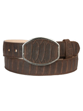 Men’s Western Belt El General Imitation Python - Brown 45570 - BELLEZA'S - Men’s Western Belt El General Imitation Python - Brown 45570 - CABALLERO - 04557001