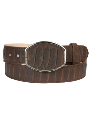 Men’s Western Belt El General Imitation Python - Brown 45570 - BELLEZA'S - Men’s Western Belt El General Imitation Python - Brown 45570 - CABALLERO - 04557001
