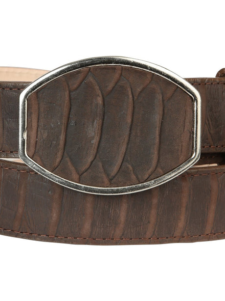 Men’s Western Belt El General Imitation Python - Brown 45570 - BELLEZA'S - Men’s Western Belt El General Imitation Python - Brown 45570 - CABALLERO - 04557001