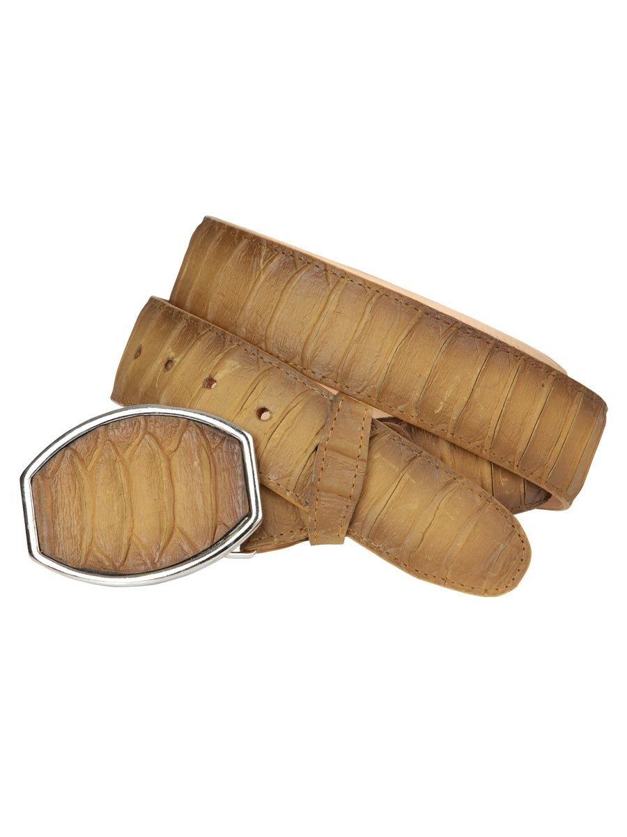 Men’s Western Belt El General Imitation Python - Honey 45571 - BELLEZA'S - Men’s Western Belt El General Imitation Python - Honey 45571 - CABALLERO - 04557101