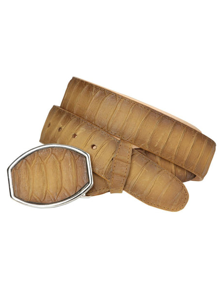 Men’s Western Belt El General Imitation Python - Honey 45571 - BELLEZA'S - Men’s Western Belt El General Imitation Python - Honey 45571 - CABALLERO - 04557101