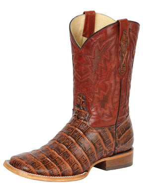 Men’s Western Boot Print Caiman Belly 100 Años - Brandy 43630 - BELLEZA'S - Men’s Western Boot Print Caiman Belly 100 Años - Brandy 43630 - CABALLERO - 04363001