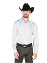 Men's White Stripes Print Long Sleeve Western Shirt 'El Señor de los Cielos' 43936 - BELLEZA'S - Men's White Stripes Print Long Sleeve Western Shirt 'El Señor de los Cielos' 43936 - Mens Shirt - 43926 S
