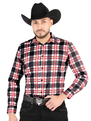 Men's White/Red Printed Long Sleeve Western Shirt 'El Señor de los Cielos' 44707 - BELLEZA'S - Men's White/Red Printed Long Sleeve Western Shirt 'El Señor de los Cielos' 44707 - Men's Shirt - 04470701