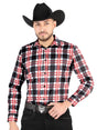 Men's White/Red Printed Long Sleeve Western Shirt 'El Señor de los Cielos' 44707 - BELLEZA'S - Men's White/Red Printed Long Sleeve Western Shirt 'El Señor de los Cielos' 44707 - Men's Shirt - 04470701