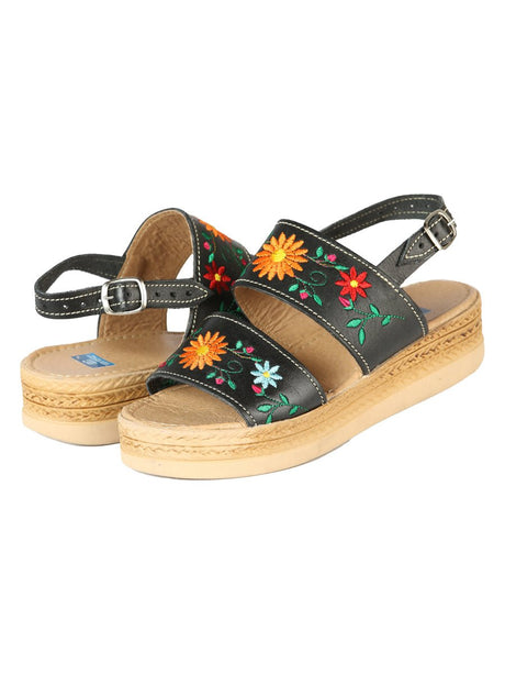 Mexica Artisanal Sandals Leather Black 603953 - BELLEZA'S - Mexica Artisanal Sandals Leather Black 603953 - DAMA - 60395301
