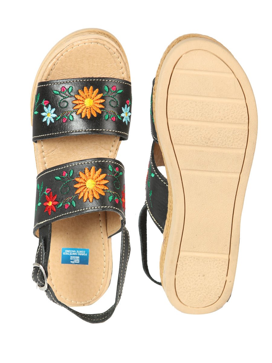 Mexica Artisanal Sandals Leather Black 603953 - BELLEZA'S - Mexica Artisanal Sandals Leather Black 603953 - DAMA - 60395301