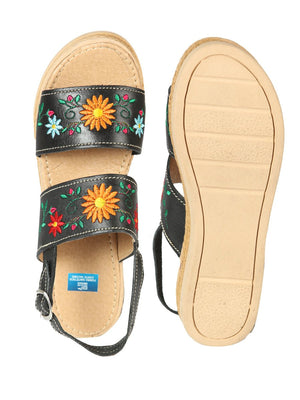 Mexica Artisanal Sandals Leather Black 603953 - BELLEZA'S - Mexica Artisanal Sandals Leather Black 603953 - DAMA - 60395301