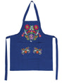 Mexican Artisanal Embroidered Apron 50% Cotton, %50 Polyester Royal Blue 603196 - BELLEZA'S - Mexican Artisanal Embroidered Apron 50% Cotton, %50 Polyester Royal Blue 603196 - DAMA - 60319601