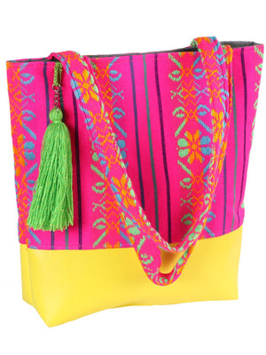 Mexican Artisanal Handbag 100% Polyester Pink 603008 - BELLEZA'S - Mexican Artisanal Handbag 100% Polyester Pink 603008 - WOMEN - 60300801