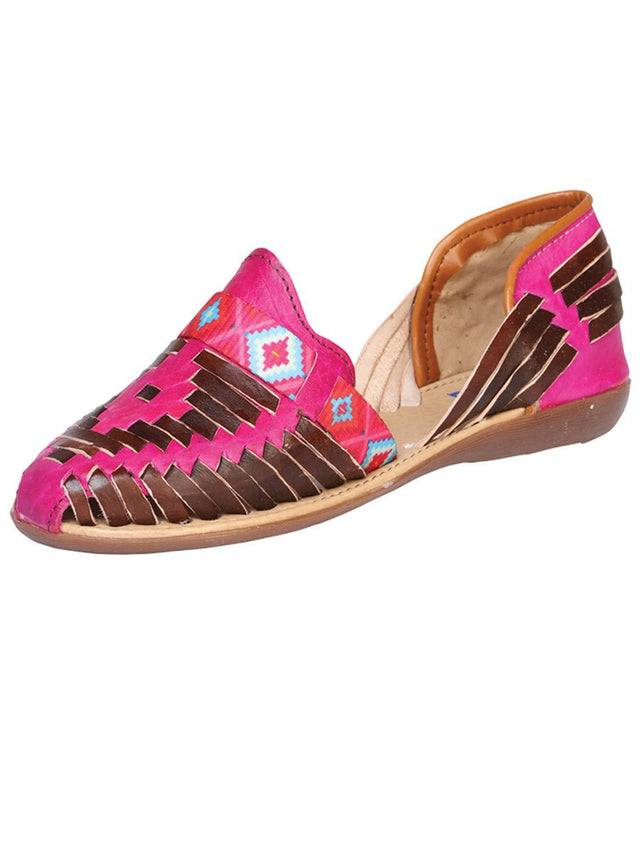 Mexican Artisanal Sandals Leather Fuchsia/Brown 601943 - BELLEZA'S - Mexican Artisanal Sandals Leather Fuchsia/Brown 601943 - DAMA - 60194301