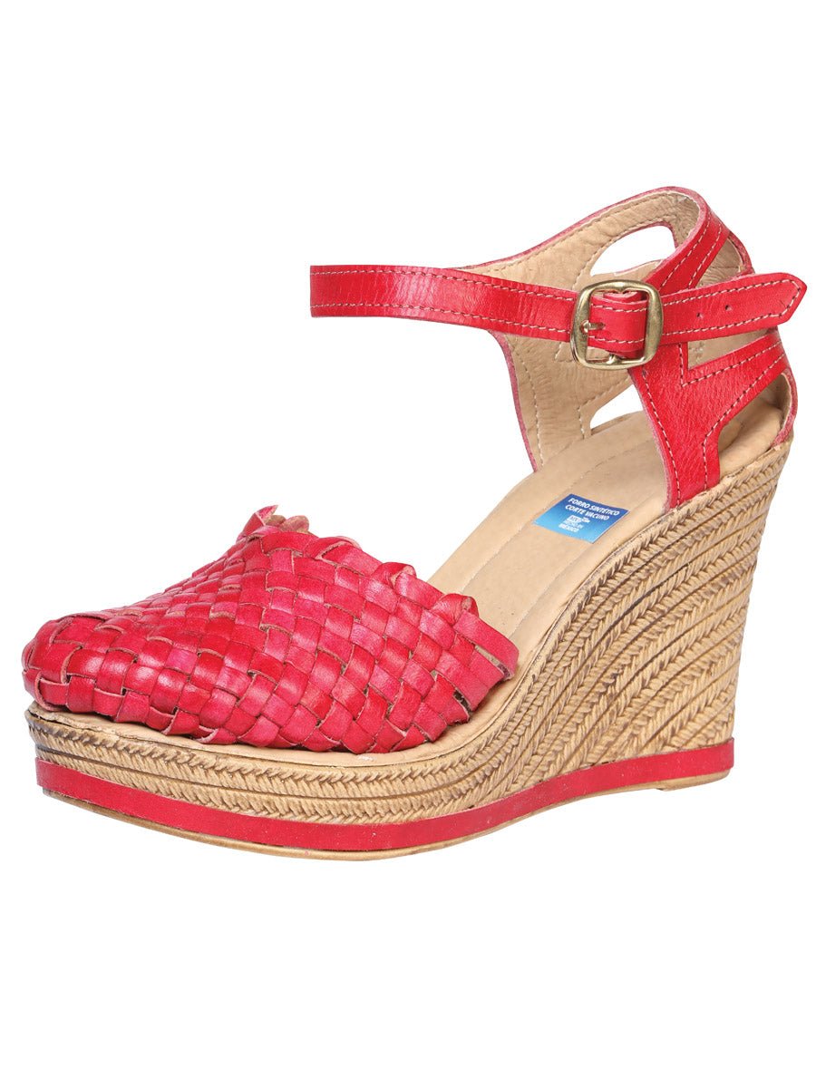 Mexican Artisanal Sandals Leather Red 601927 - BELLEZA'S - Mexican Artisanal Sandals Leather Red 601927 - DAMA - 60192701