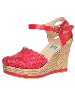 Mexican Artisanal Sandals Leather Red 601927 - BELLEZA'S - Mexican Artisanal Sandals Leather Red 601927 - DAMA - 60192701