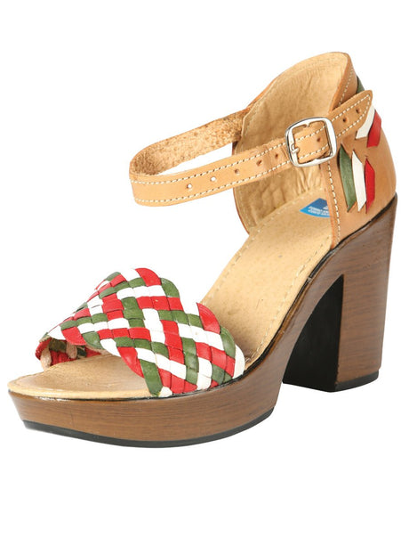 Mexican Artisanal Sandals Leather Tricolor 603941 - BELLEZA'S - Mexican Artisanal Sandals Leather Tricolor 603941 - DAMA - 60394101
