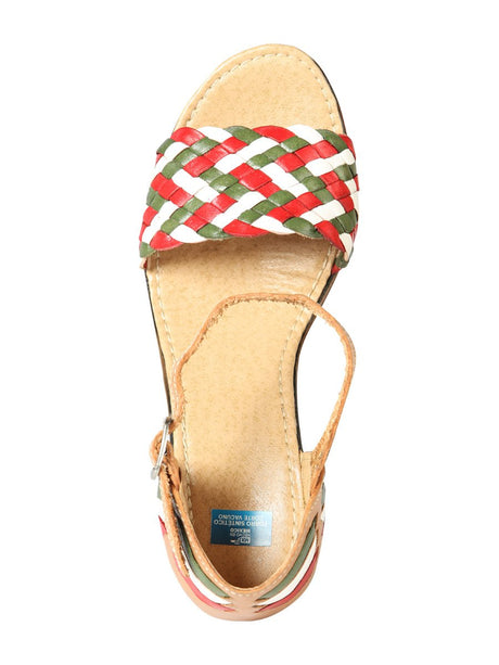 Mexican Artisanal Sandals Leather Tricolor 603941 - BELLEZA'S - Mexican Artisanal Sandals Leather Tricolor 603941 - DAMA - 60394101