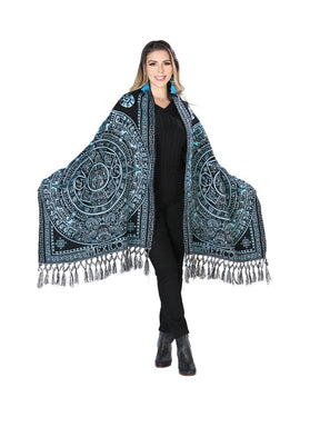 Mexican Artisanal Shawl 100% Acrylic Blue 603887 - BELLEZA'S - Mexican Artisanal Shawl 100% Acrylic Blue 603887 - DAMA - 60388701