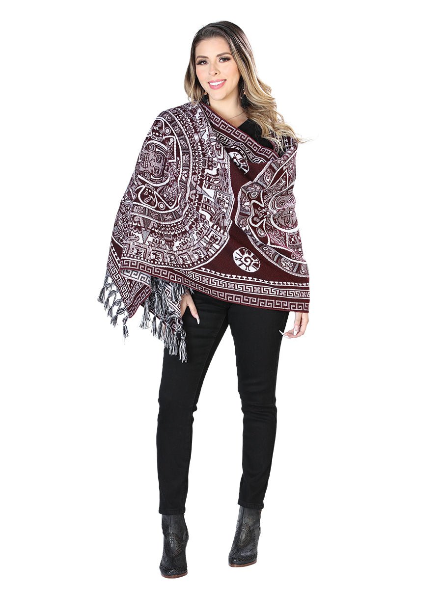 Mexican Artisanal Shawl 100% Acrylic Wine 603889 - BELLEZA'S - Mexican Artisanal Shawl 100% Acrylic Wine 603889 - DAMA - 60388901