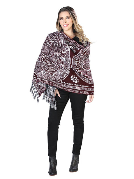 Mexican Artisanal Shawl 100% Acrylic Wine 603889 - BELLEZA'S - Mexican Artisanal Shawl 100% Acrylic Wine 603889 - DAMA - 60388901