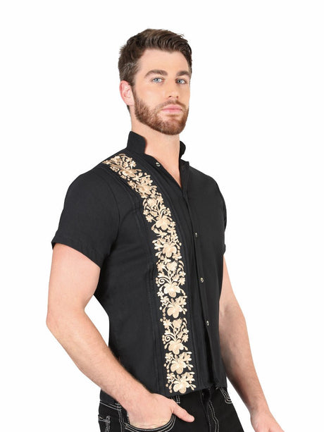 Mexican Embroidered Guayabera 100% Cotton Black 604003 - BELLEZA'S - Mexican Embroidered Guayabera 100% Cotton Black 604003 - HOMBRE - 60400301