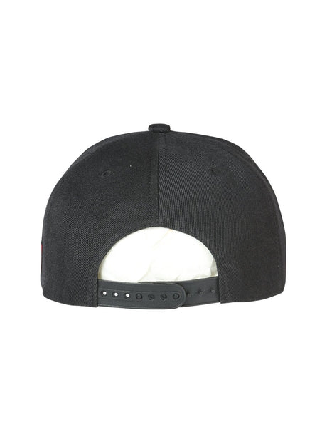 Michoacan Black Embroidered Polyester Snap Back Cap 'El General' 44783 - BELLEZA'S - Michoacan Black Embroidered Polyester Snap Back Cap 'El General' 44783 - Caps - 04478301