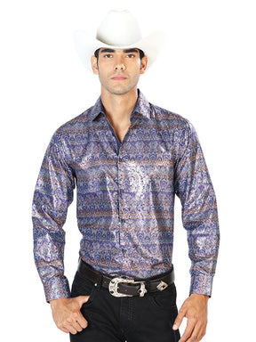 Navy Blue Casual Long Sleeve Shirt 43567 - BELLEZA'S - Navy Blue Casual Long Sleeve Shirt 43567 - CABALLERO - 04356701