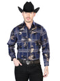 Navy Blue Long Sleeve Western Cowboy Shirt 43837 - BELLEZA'S - Navy Blue Long Sleeve Western Cowboy Shirt 43837 - CABALLERO - 04383701