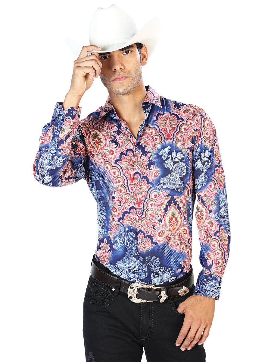 Navy Casual Long Sleeve Shirt 43580 - BELLEZA'S - Navy Casual Long Sleeve Shirt 43580 - CABALLERO - 04358001