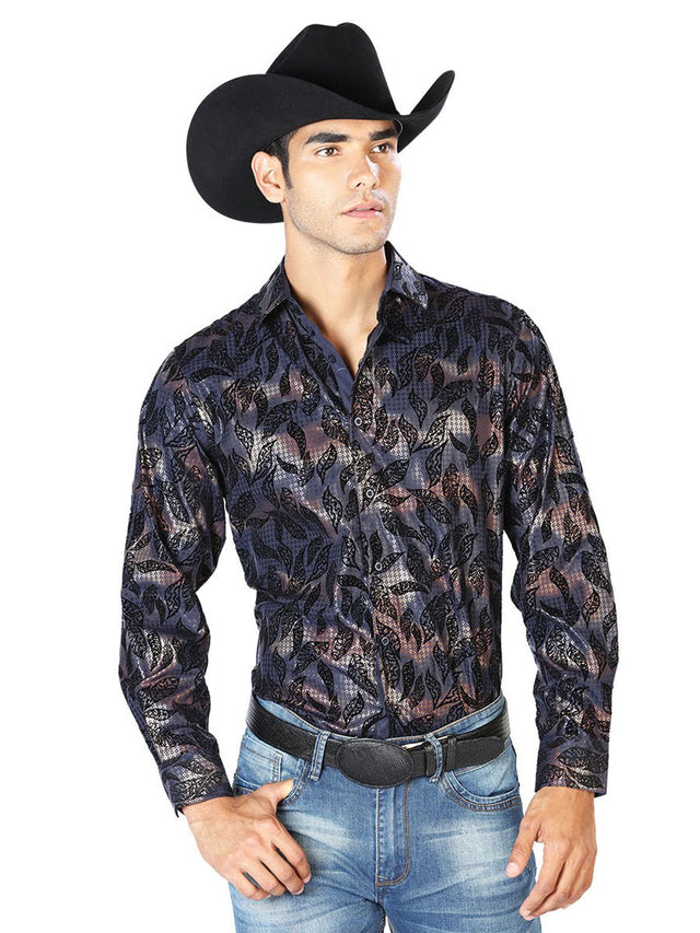 Navy Casual Long Sleeve Shirt 43589 - BELLEZA'S - Navy Casual Long Sleeve Shirt 43589 - CABALLERO - 04358901