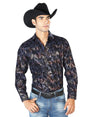 Navy Casual Long Sleeve Shirt 43589 - BELLEZA'S - Navy Casual Long Sleeve Shirt 43589 - CABALLERO - 04358901